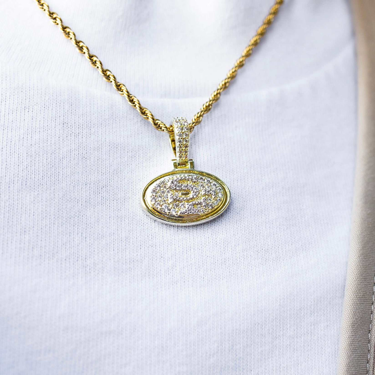 GLD Men San Francisco 49ers Official NFL Micro Logo Pendant - Yellow Gold