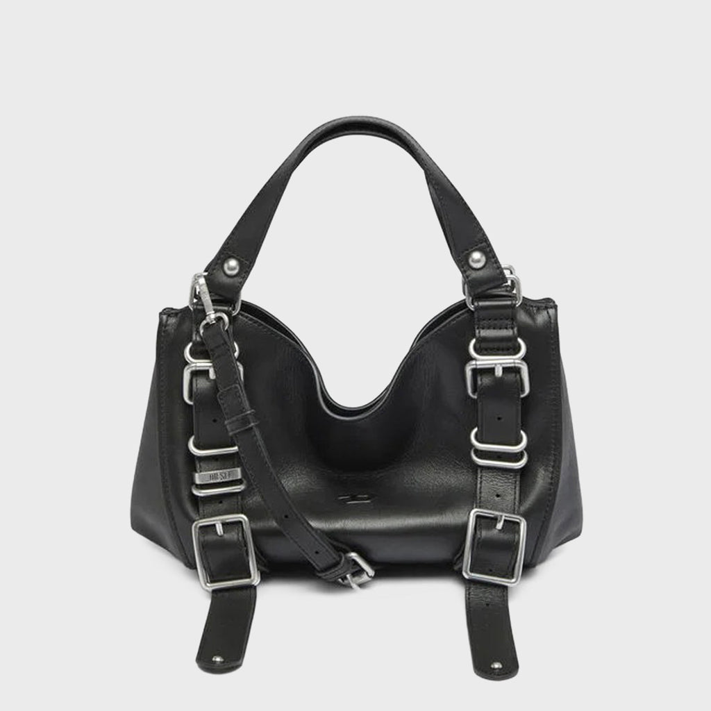 Diesel D One Treated Leather Small Top Handle Bag - Black