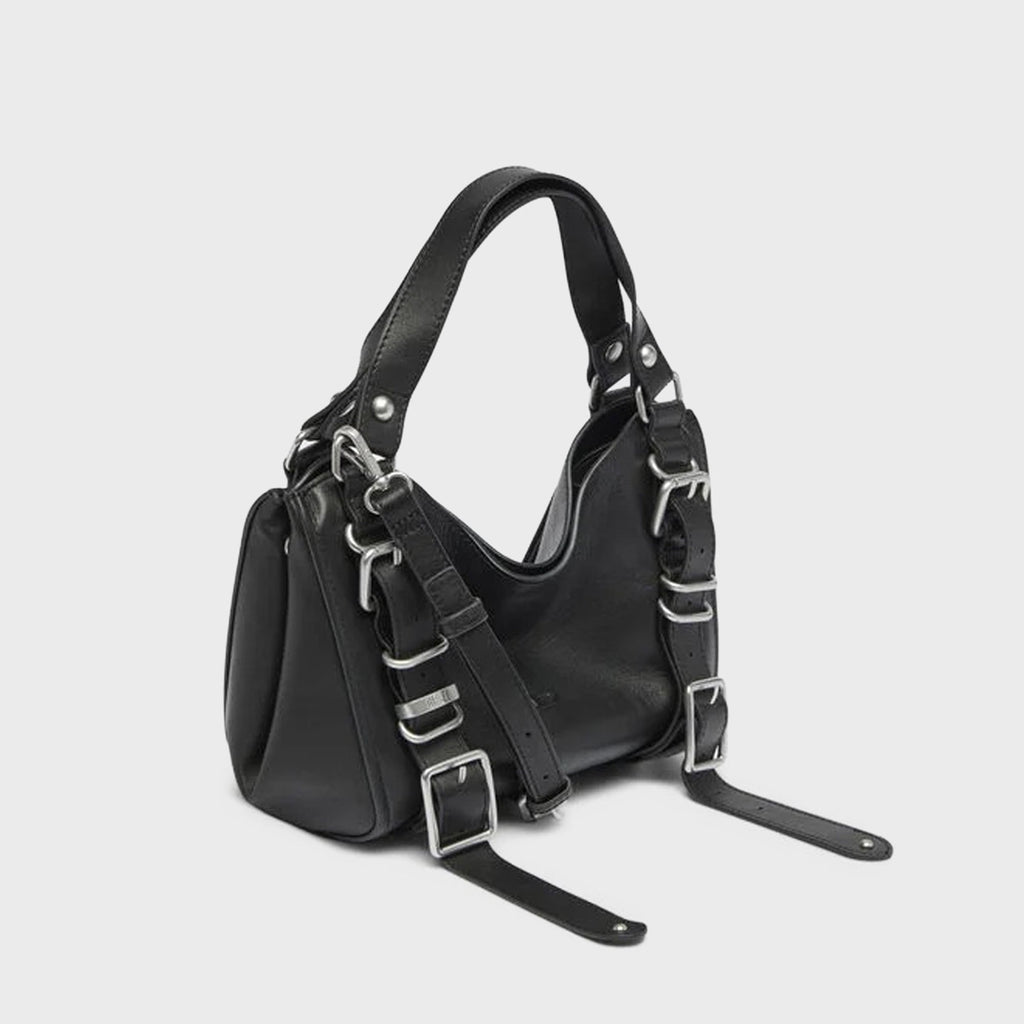 Diesel D One Treated Leather Small Top Handle Bag - Black