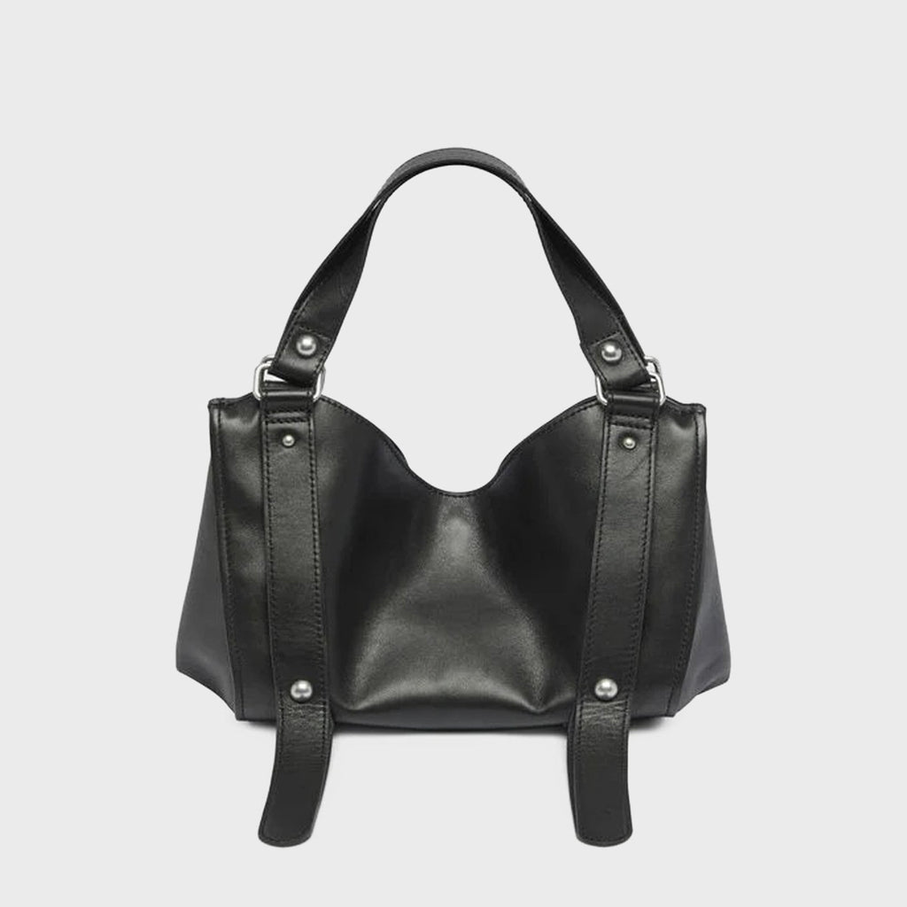Diesel D One Treated Leather Small Top Handle Bag - Black