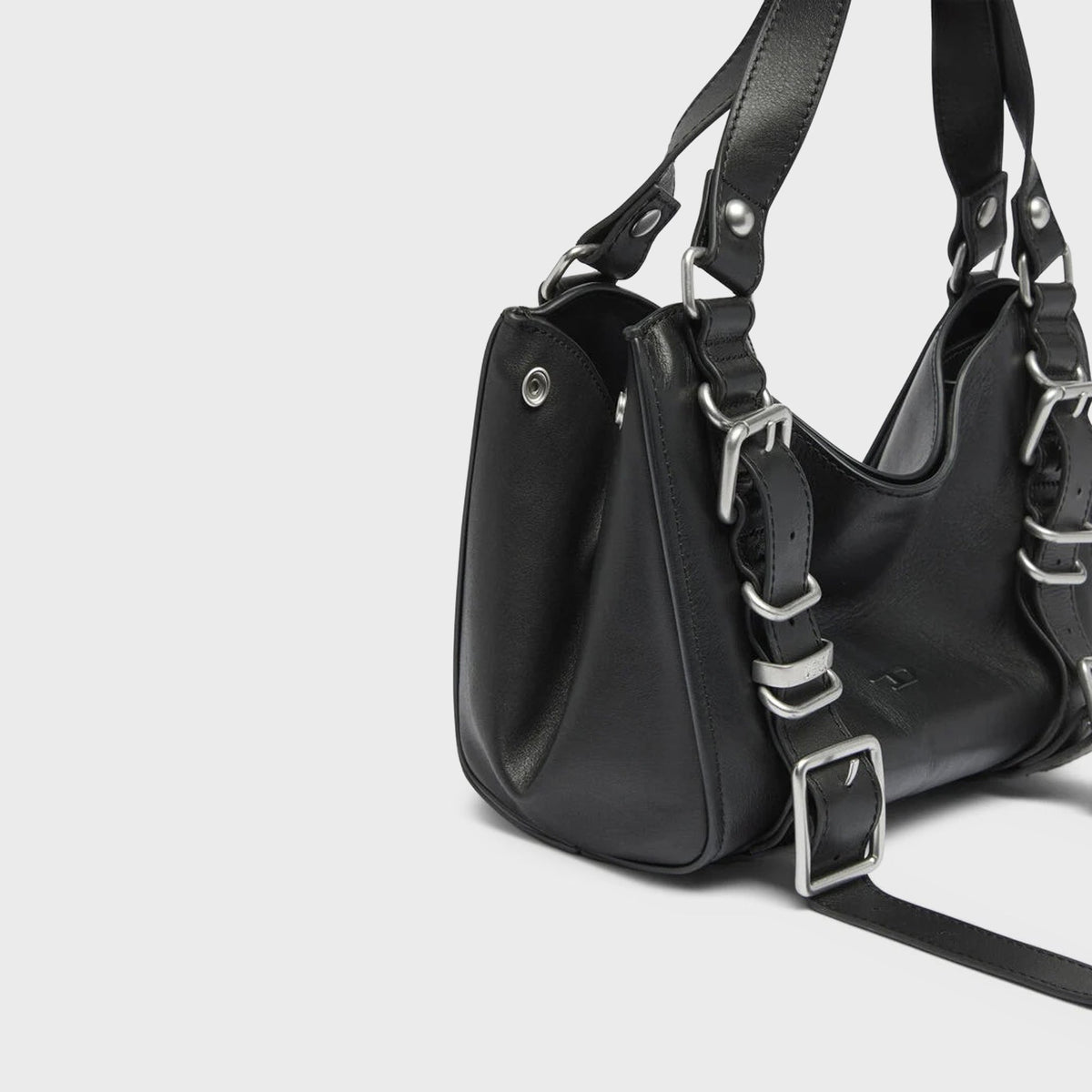 Diesel D One Treated Leather Small Top Handle Bag - Black
