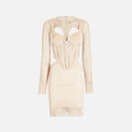 Dion Lee Stirrup Crochet Mini Dress - Cream Marle