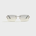 Vintage Frames Icon Rimless Drill Mount 24KT White Gold Sunglasses - Asphalt Gradient