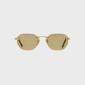 Vintage Frames Detroit Player Rimless Drill Mount 24KT Gold Sunglasses - Sky Blue