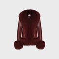Susanna Chow Dorothy Leather Coat - Burgundy