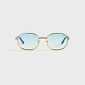 Vintage Frames Hustler Double Rope Edition 18KT Two-Tone Gold Sunglasses - Pastel Blue