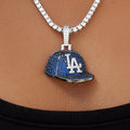 GLD Women Los Angeles Dodgers Official MLB Baseball Cap Pendant in White Gold