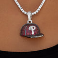 GLD Women Philadelphia Phillies Official MLB Baseball Cap Pendant in White Gold