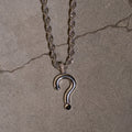 GLD Men Question Mark Pendant in Sterling Silver + 6mm Rope Chain Bundle