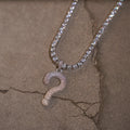GLD Men GLD x IDK New York Iced Question Mark Pendant in White Gold