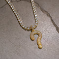 GLD Men GLD x IDK New York Iced Question Mark Pendant in Yellow Gold