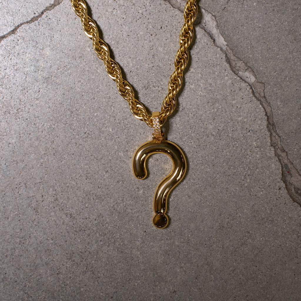 GLD Men GLD x IDK New York Question Mark Pendant in Yellow Gold