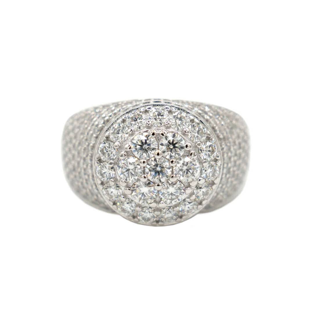 GLD Women Women's Moissanite Diamond Cluster Ring in White Gold Vermeil