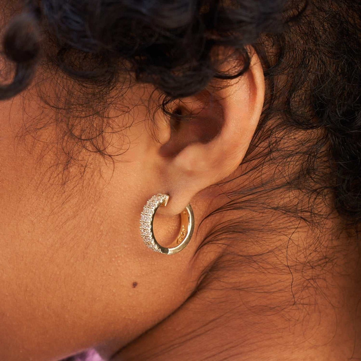 GLD Women GLD Double Row Hoop Earrings in Yellow Gold