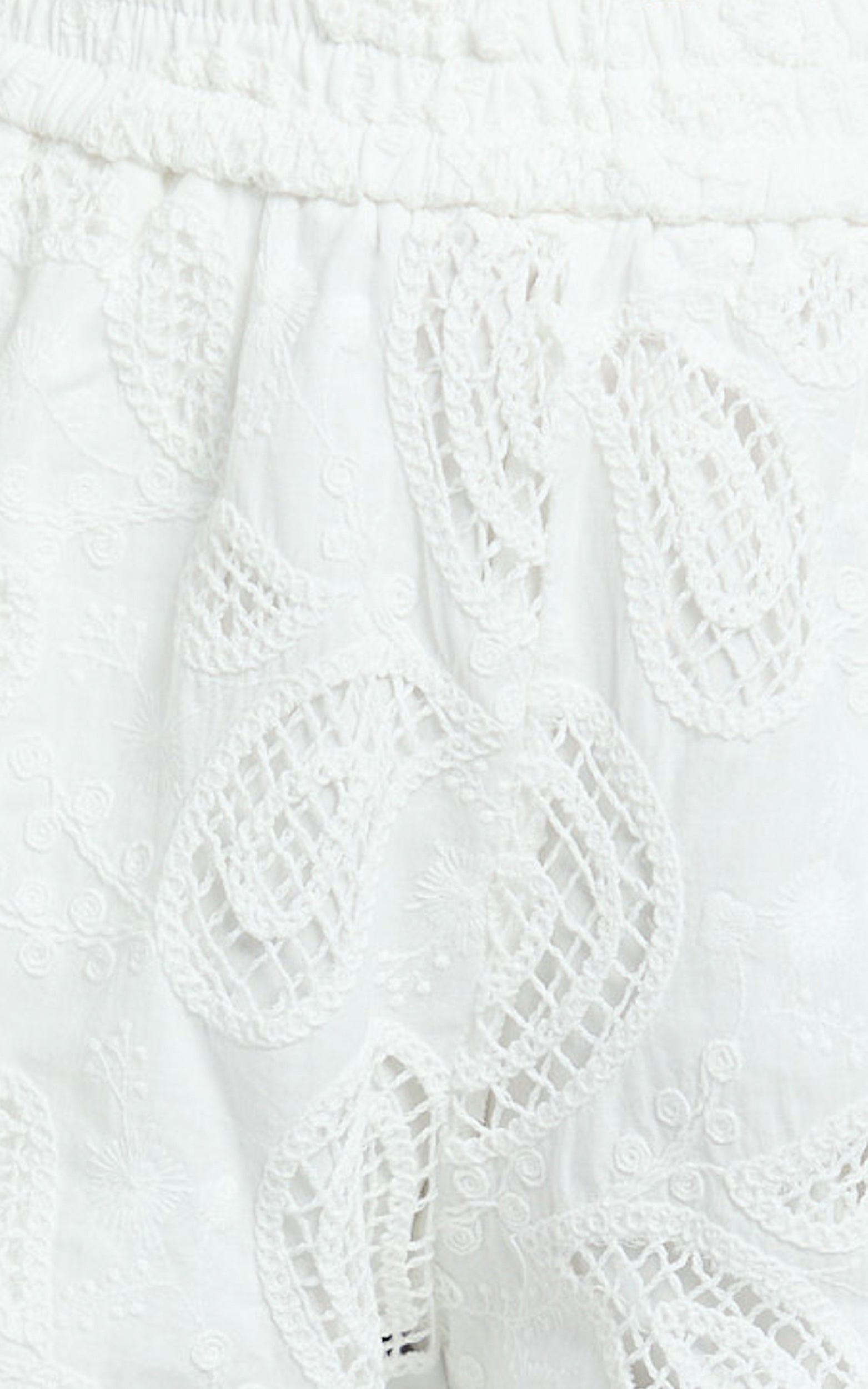 Duffy Shorts - High Waist Relaxed Broderie Boxer Shorts in White