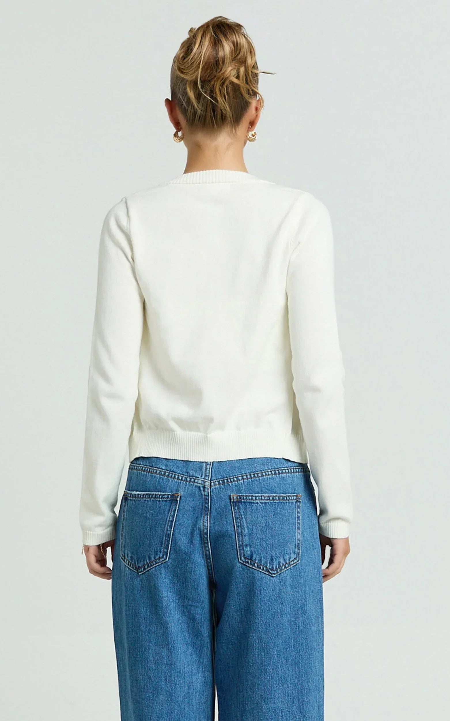 Katherine Cardigan - Long Sleeve Cardigan And Bralette Set in Cream