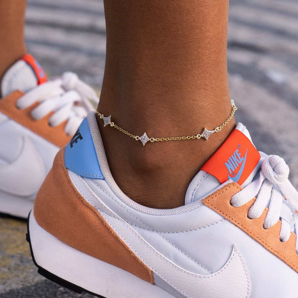 GLD PROMO - WOMEN GLD Stars Anklet - Yellow Gold