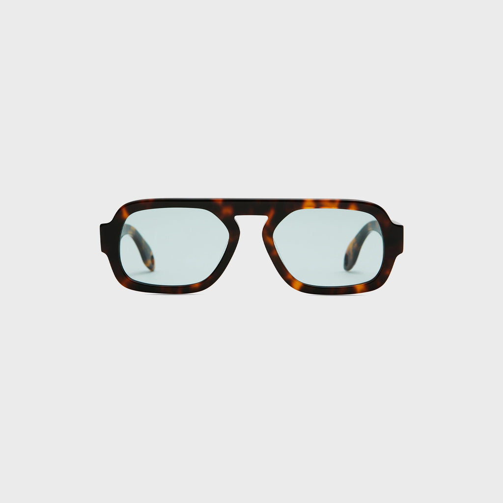 Elisa Johnson Jane Mini Sunglasses - Brown Tortoise / Mint Green Lens