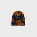 Engineered Garments Beanie - Navy / Orange Floral Knit Jacquard