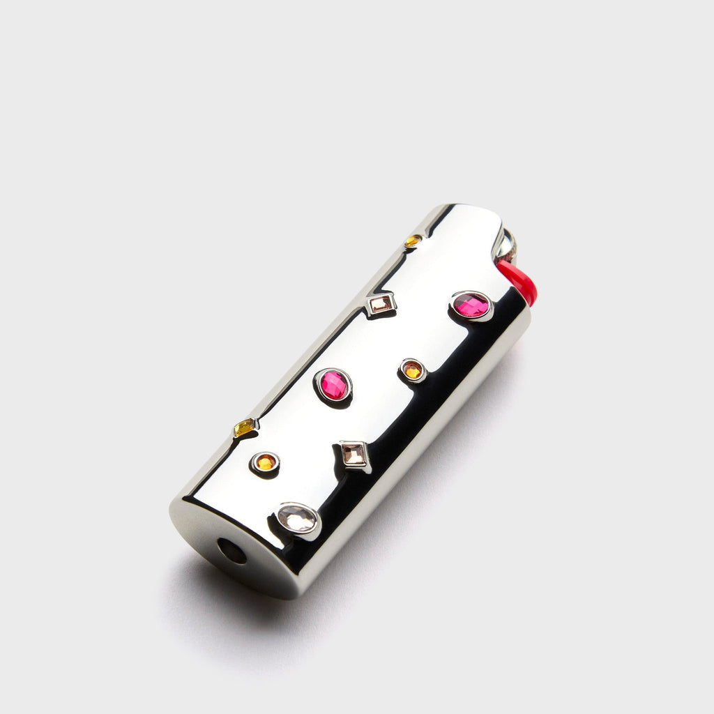 Edie Parker Little Gems Lighter Case - Pink / Silver