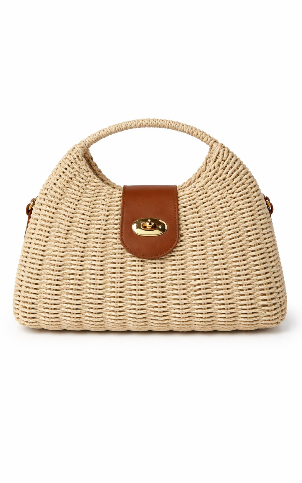 Ebony Bag - Straw Crossbody Bag in Tan