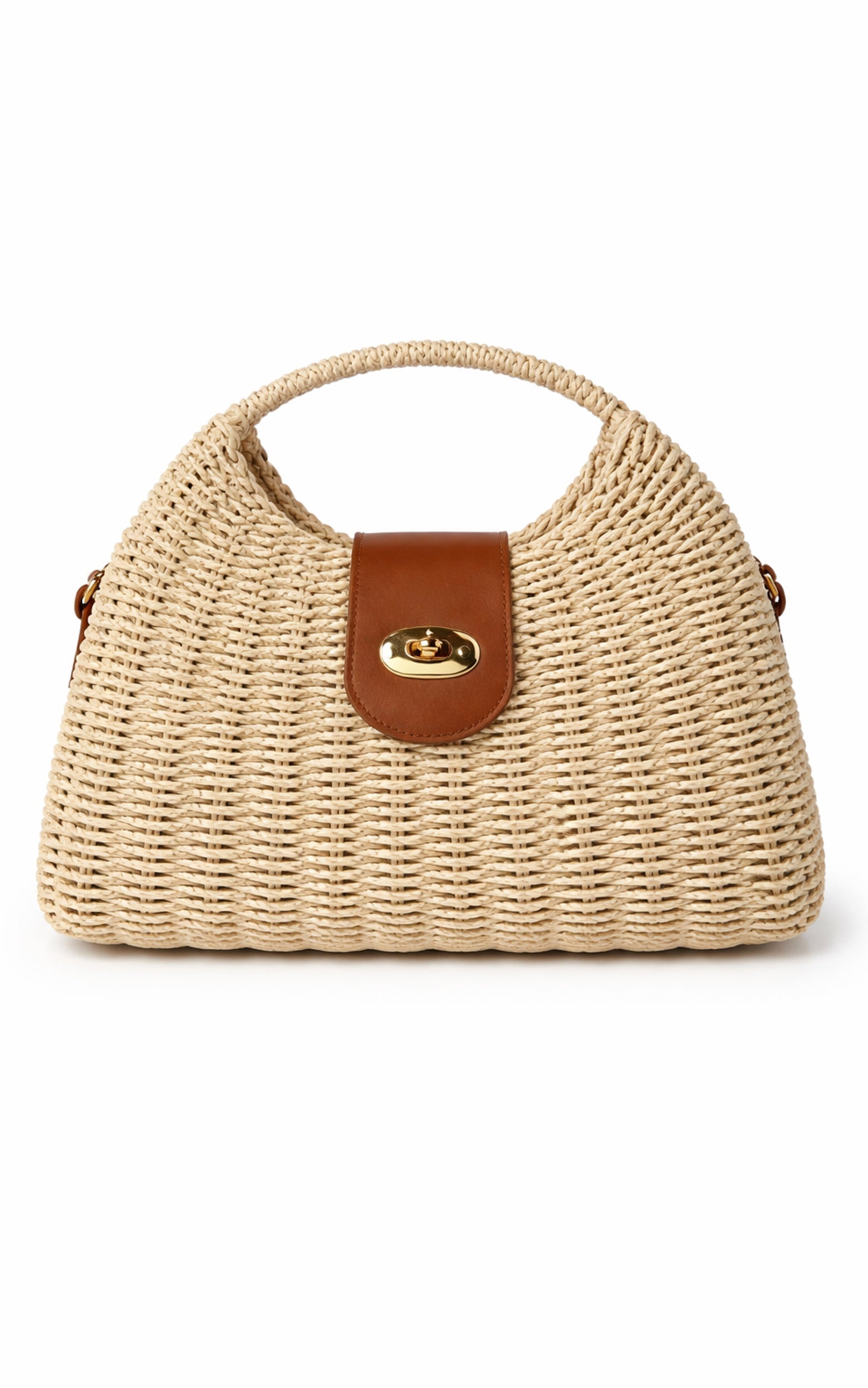 Ebony Bag - Straw Crossbody Bag in Tan