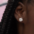 GLD Women GLD Cushion Cut Earrings in White Gold