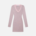 Frankies Bikinis Sweetheart Ribbed Knit Dress - Rosewater Stripe