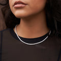 GLD Women Diamond Tennis Necklace in White Gold- 3mm