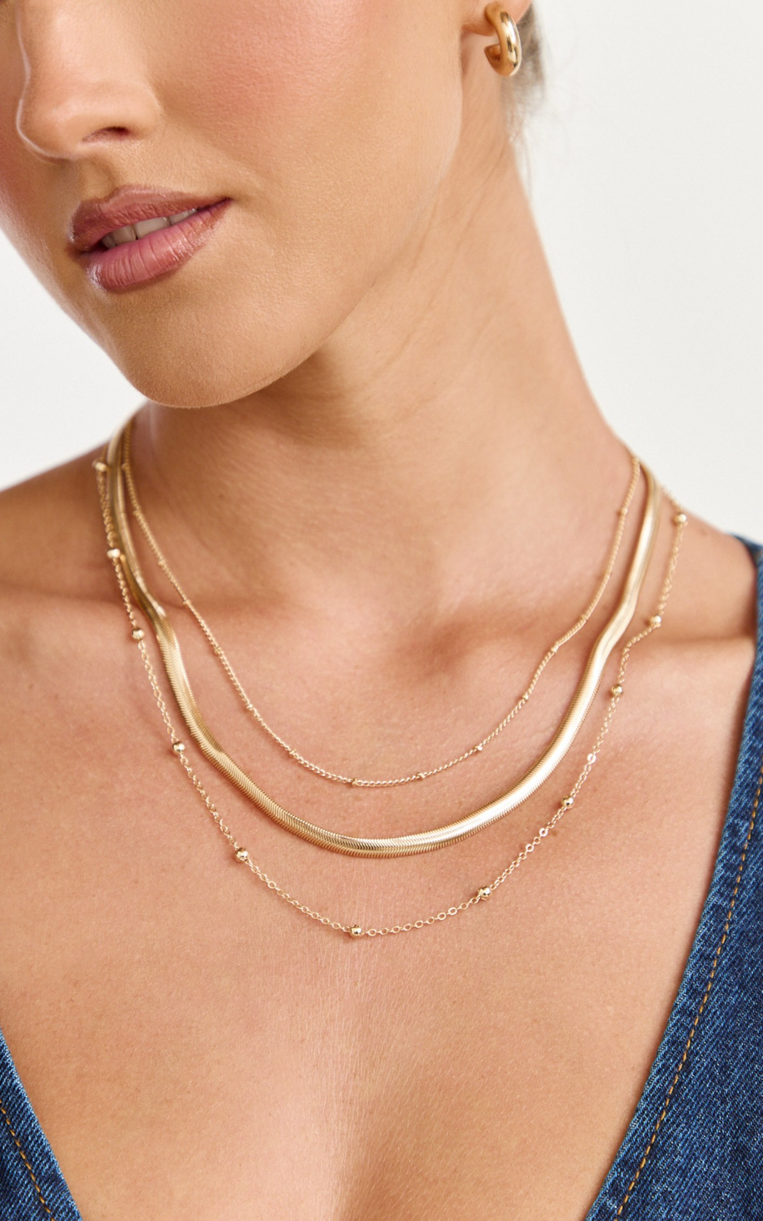 Fiona Necklace - 3 Layered Necklace in Gold