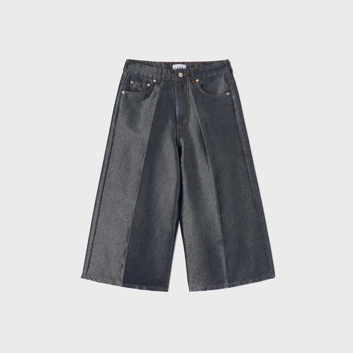 Ganni Shiny Weft Denim Short - Rinse