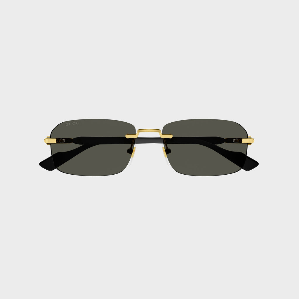 Gucci GG Rectangle Sunglasses - Gold / Black
