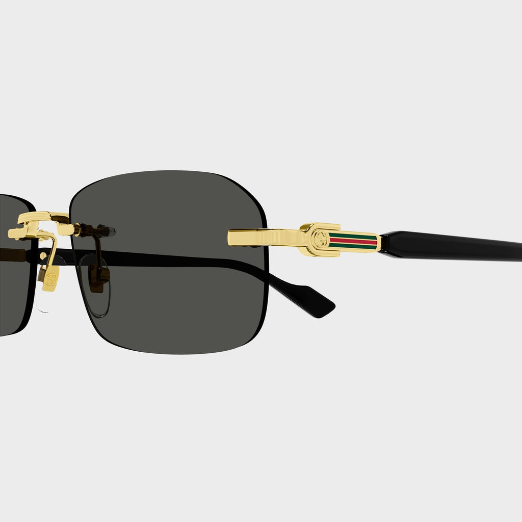 Gucci GG Rectangle Sunglasses - Gold / Black