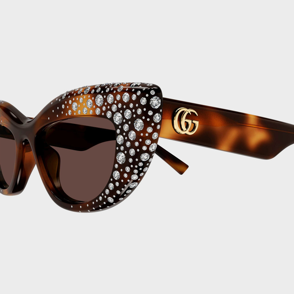 Gucci Cat-Eye Frame Sunglasses - Havana / Brown