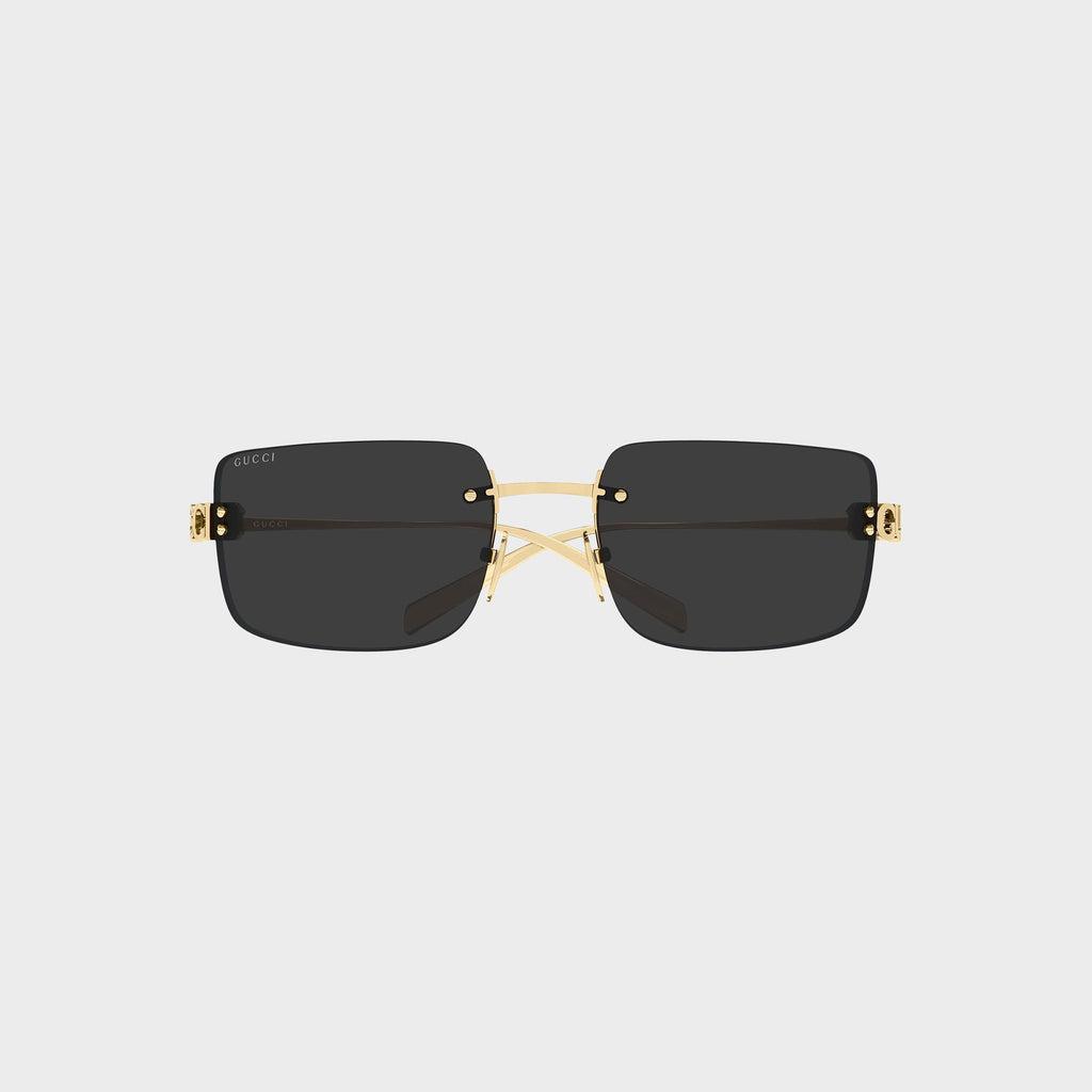 Gucci GG2038S Woman Rectangle Sunglasses - Gold / Grey