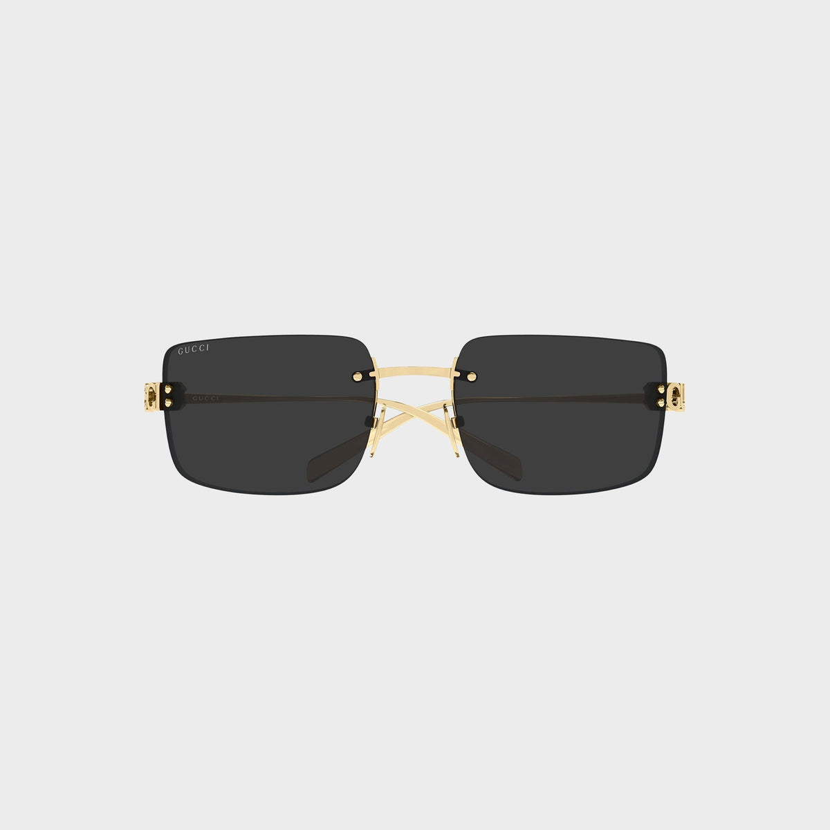Gucci GG2038S Woman Rectangle Sunglasses - Gold / Grey