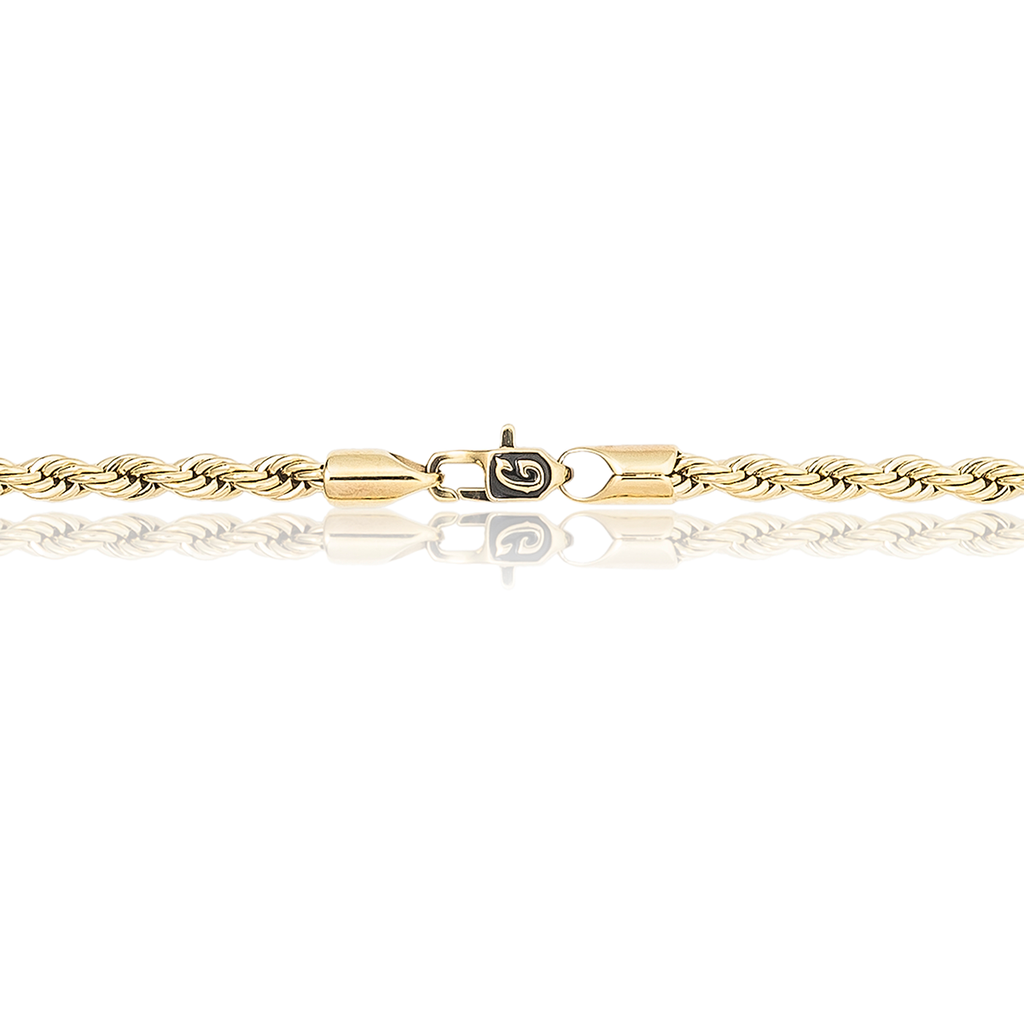GLD Men Rope Chain in Yellow Gold- 4mm
