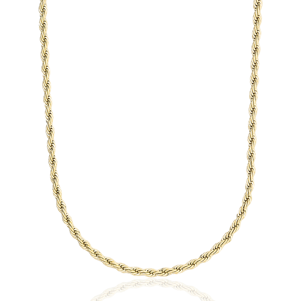 GLD Men Rope Chain in Yellow Gold- 4mm