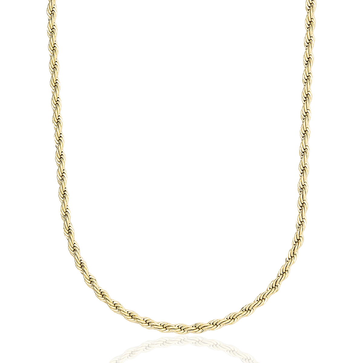 GLD Men Rope Chain in Yellow Gold- 4mm