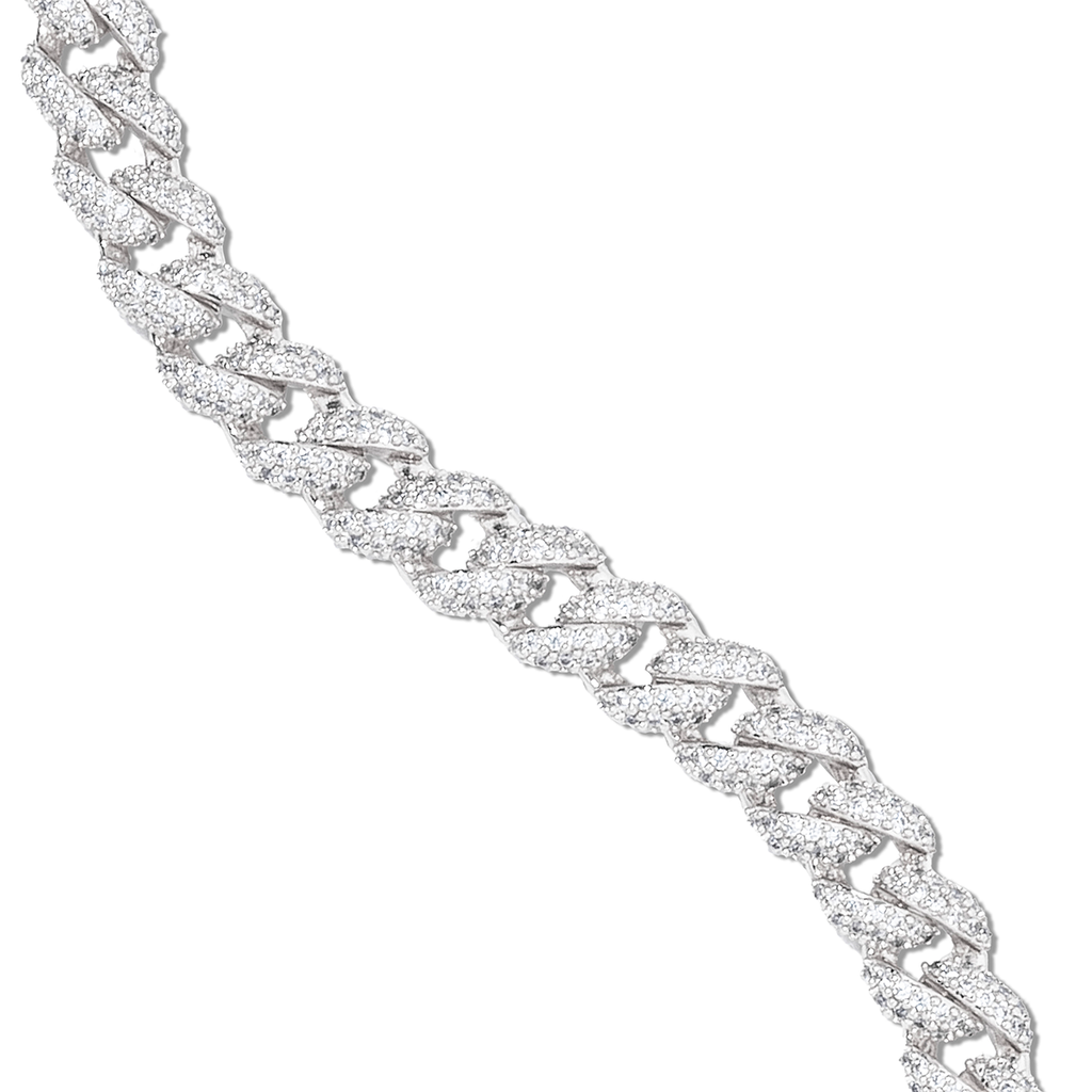GLD PROMO Diamond Cuban Chain in White Gold - 8.5mm
