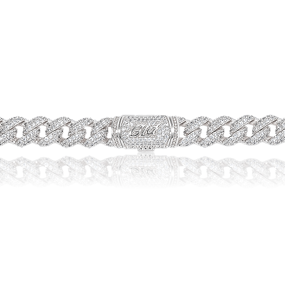 GLD PROMO - WOMEN Diamond Cuban Necklace in White Gold - 8.5mm