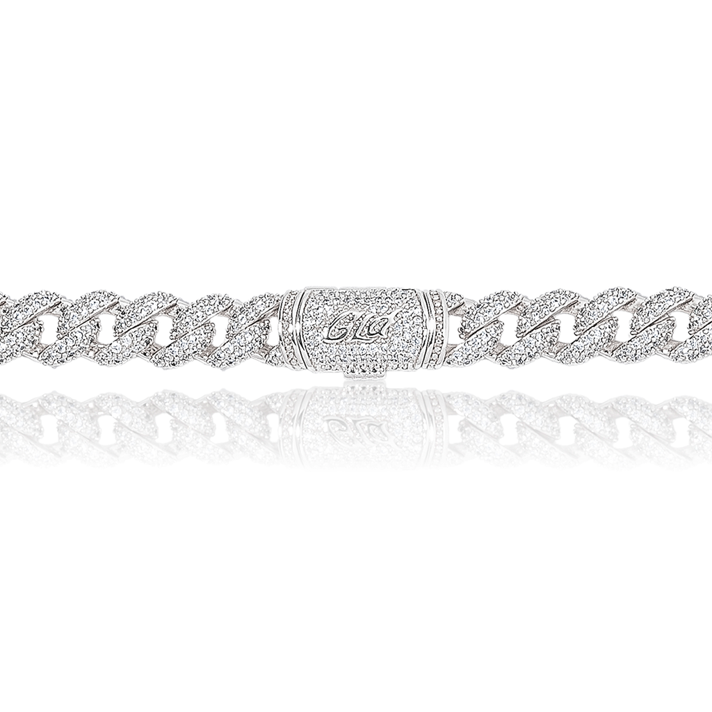 GLD PROMO Diamond Cuban Chain in White Gold - 8.5mm