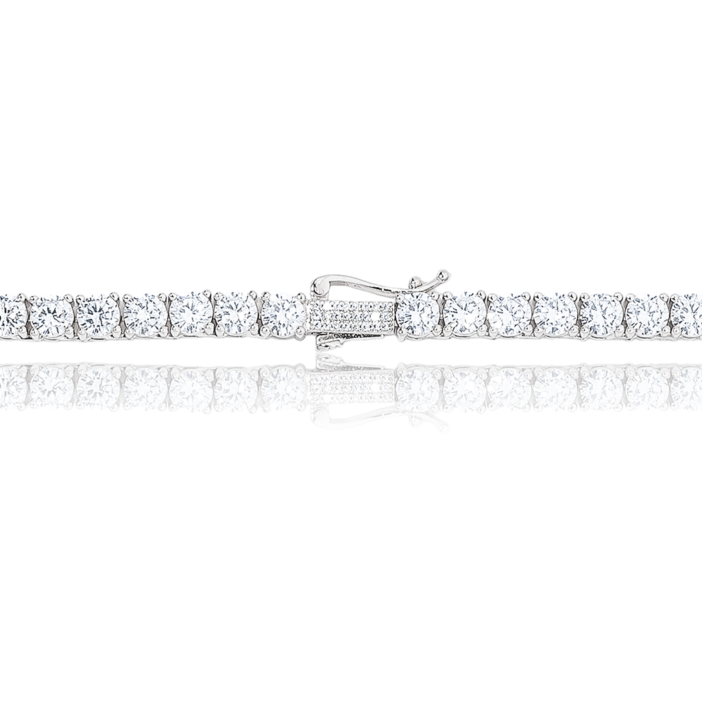 GLD PROMO - WOMEN Diamond Tennis Necklace in White Gold- 5mm