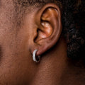 GLD PROMO Micro Double Row Extra Small Huggie Hoop Earrings in White Gold