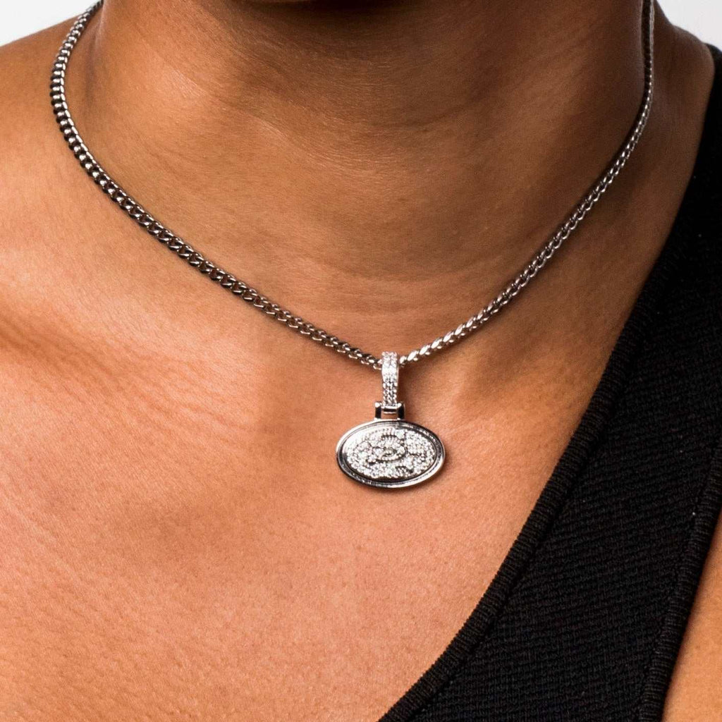 GLD Women San Francisco 49ers Official NFL Micro Logo Pendant - White Gold