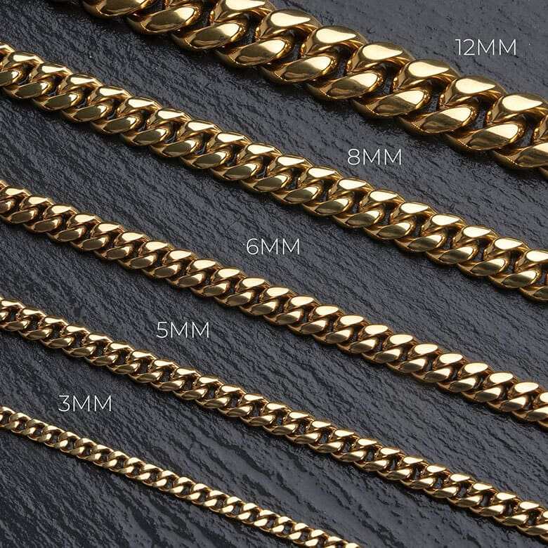 GLD Men 8.5MM Diamond Prong Cuban Necklace - Yellow Gold