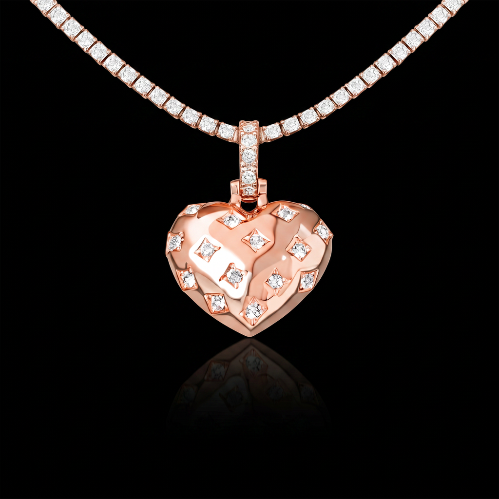 GLD Women Diamond GLD Star Heart Pendant in Rose Gold