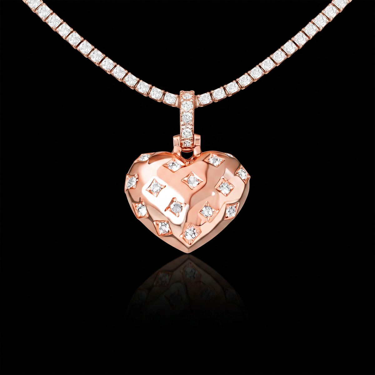GLD Women Diamond GLD Star Heart Pendant in Rose Gold