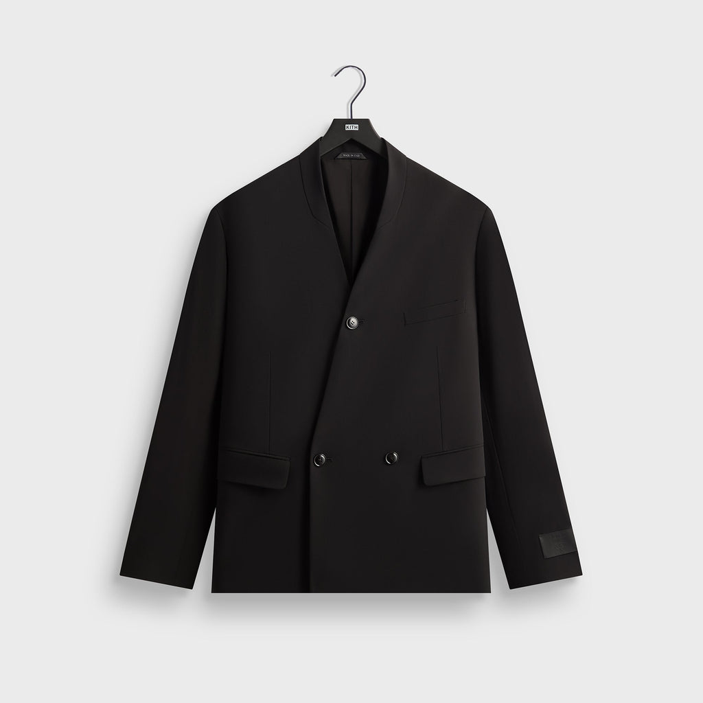 Giorgio Armani &Kin Milano Crepe Collarless Jacket - Black