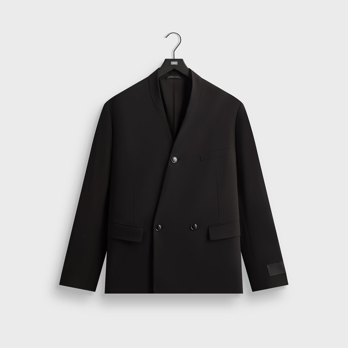 Giorgio Armani &Kin Milano Crepe Collarless Jacket - Black
